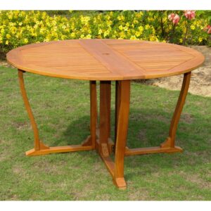 Royal Tahiti Round Wood Gate Leg Table From International Caravan