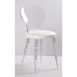 Clear Pc Chair W/ White Pu Seat Cushion From Creative Images