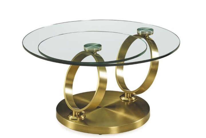 Motion Coffee Table W/ Gold Base