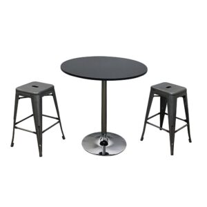 Rd Wood Top Dining Table W/ Chrome Base From Creative Images