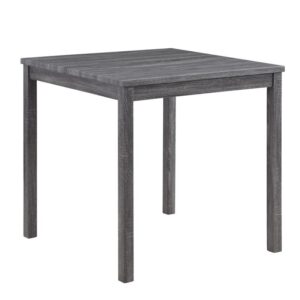 Lucian Gray 5 Piece Counter Height 36" Pub Table Set with Tufted Gray Linen Stools From Lilola Home