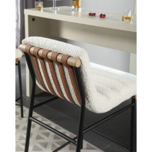 Lahni White Boucle Fabric Counter Height Chair From Lilola Home