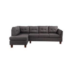 Dalia Dark Gray Linen Modern Sectional Sofa with Left Facing Chaise From Lilola Home