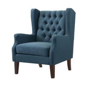 Irwin Blue Linen Button Tufted Wingback Chair From Lilola Home