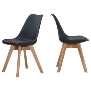 Best Master Mirage Modern Solid Wood Dining Side Chair in Black (Set of 2) From Best Master Furniture