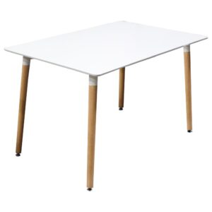 Best Master Mirage Modern Solid Wood Dining Table in White From Best Master Furniture