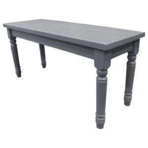 Best Master Luxembourg Solid Wood Dining Bench in Rustic Gray From Best Master Furniture