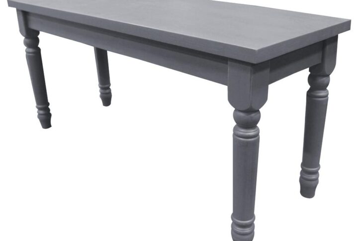 Best Master Luxembourg Solid Wood Dining Bench in Rustic Gray From Best Master Furniture