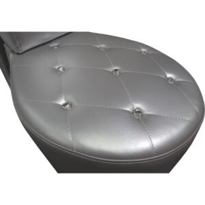 Best Master High Heel Faux Leather Crystal Studs Shoe Chair in Silver From Best Master Furniture