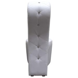 Best Master High Heel Faux Leather Crystal Studs Shoe Chair in White From Best Master Furniture