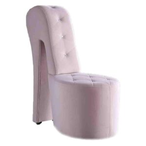 Best Master Furniture Tristram 19" Velvet High Heel Shoe Chair in Pink From Best Master Furniture