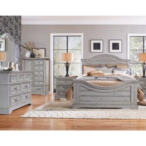 Stonebrook King Panel Bed - Light Distressed Antique Gray From American Woodcrafters