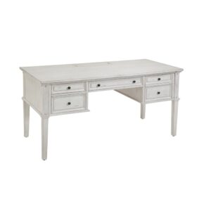 Sedona 60" Storage Desk with Power - Cobblestone White From American Woodcrafters