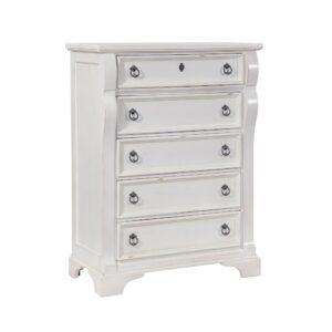 Heirloom 5-Drawer Chest - Antique White From American Woodcrafters