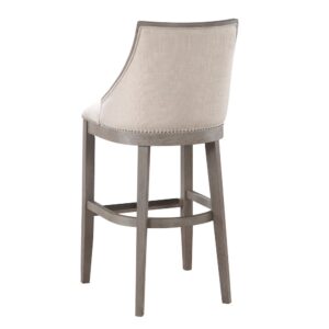 Keller Counter Height Stool 30" - Beige Fabric - Greywood Finish From American Woodcrafters