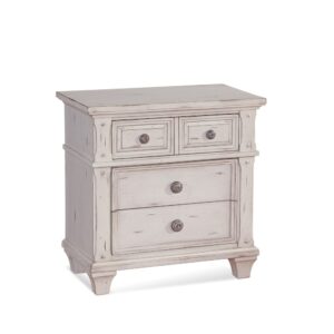 Sedona 3-Drawer Nightstand - Cobblestone White From American Woodcrafters