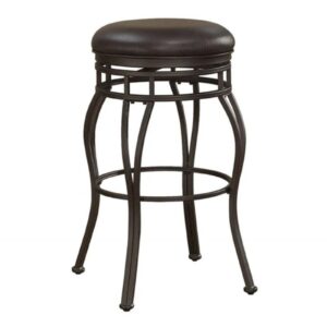 Sienna 34" Backless Metal Swivel Stool - Russet Brown From American Woodcrafters