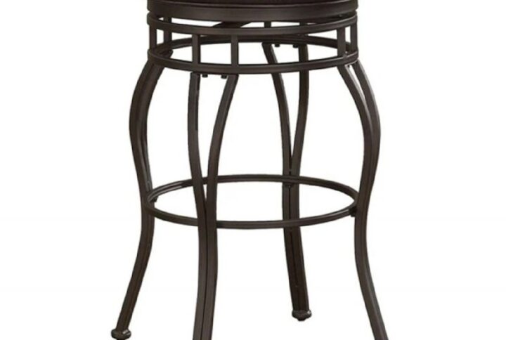 Sienna 34" Backless Metal Swivel Stool - Russet Brown From American Woodcrafters