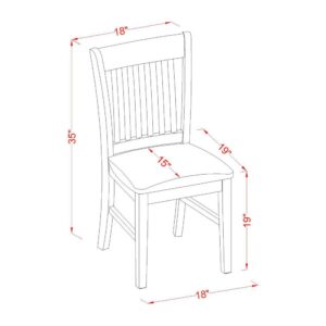 NFC-OAK-C Norfolk kitchen dining chair with Cushion Seat -Oak Finish. From East West Furniture