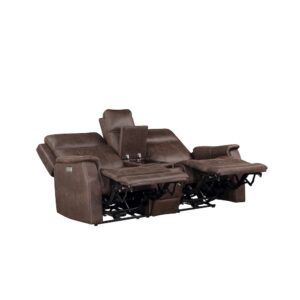 Valencia Dual Power Reclining Console Loveseat - Walnut From Steve Silver