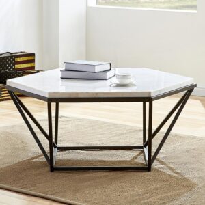 Corvus White Marble Top Cocktail Table From Steve Silver