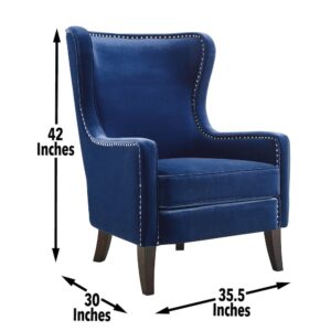 Rosco Velvet Accent Chair - Navy From Steve Silver