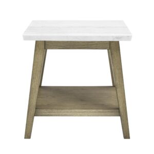 Vida White Marble Top Square End Table From Steve Silver