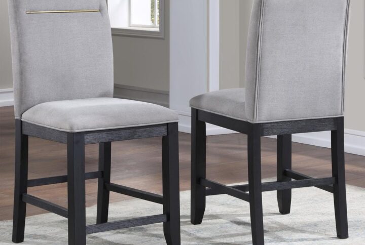 Yves Counter Chair - Grey (set of 2) From Steve Silver