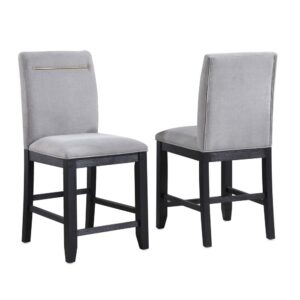 Yves Counter Chair - Grey (set of 2) From Steve Silver