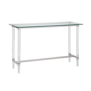 Acrylic Glass Rectangle Console Table w/Glass Lower Shelf From Best Quality Furniture