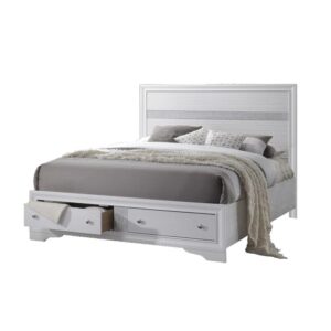 Catherine White Platform Eastern King Bed - White From Best Quality Furniture