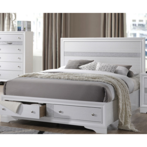 Catherine White Platform Eastern King Bed - White From Best Quality Furniture