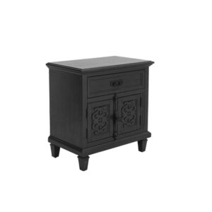 Sleigh night stand with USB charging port in Rustic Gray From Best Quality Furniture