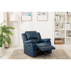 Clifton Navy Blue Leather Gel Glider Rocker Recliner From Comfort Pointe