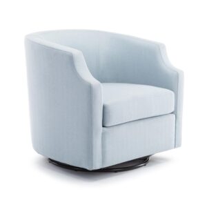 Infinity Sky Blue Swivel Glider Barrel Chair From Comfort Pointe