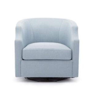 Infinity Sky Blue Swivel Glider Barrel Chair From Comfort Pointe