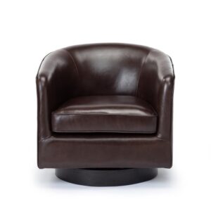 Turner Brown Top Grain Leather Swivel Chair From Comfort Pointe