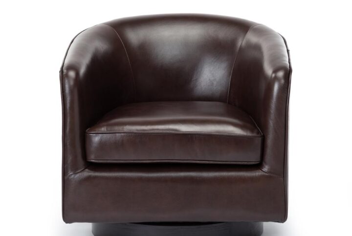 Turner Brown Top Grain Leather Swivel Chair From Comfort Pointe