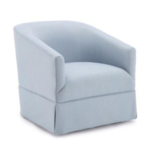 Elm Sky Blue Skirted Swivel Chair From Comfort Pointe