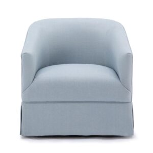 Elm Sky Blue Skirted Swivel Chair From Comfort Pointe