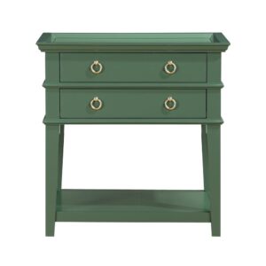 Clara Vintage Green 2-Drawer Tray Top Nightstand From Comfort Pointe