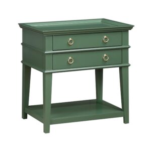 Clara Vintage Green 2-Drawer Tray Top Nightstand From Comfort Pointe