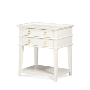 Clara White 2-Drawer Tray Top Nightstand From Comfort Pointe