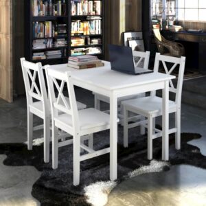 vidaXL 5 Piece Dining Set White