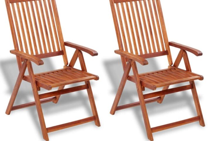 vidaXL Folding Garden Chairs 2 pcs Solid Acacia Wood Brown