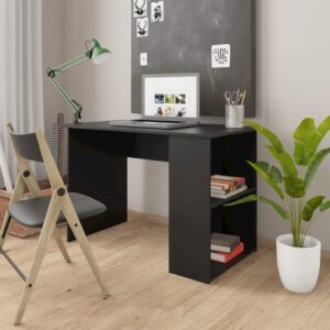 vidaXL Desk Black 43.3"x23.6"x28.7" Chipboard