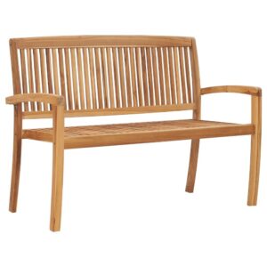 vidaXL 2-Seater Stacking Garden Bench 50.6" Solid Teak Wood