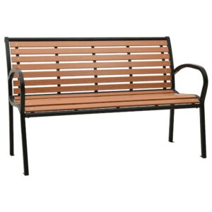 vidaXL Garden Bench 49.2" Steel and WPC Black and Brown