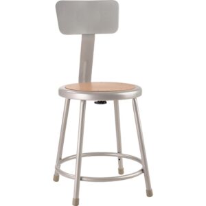 NPS® 18"Heavy Duty Steel Stool With Backrest