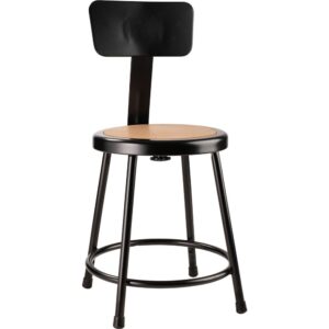 NPS® 18"Heavy Duty Steel Stool With Backrest